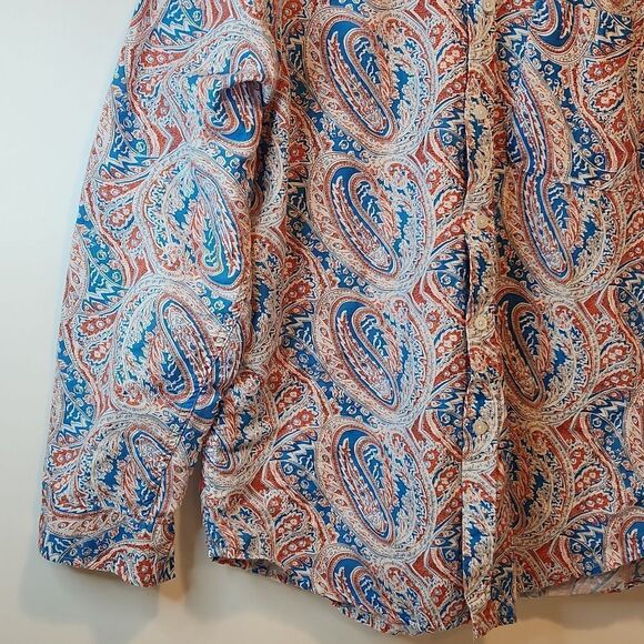 Alan Flusser Paisley Floral Print Button Up Shirt Men's Size Medium EUC NICE!! - Picture 8 of 13